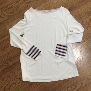 Boden long sleeve t-shirt with striped cuffs  Size M